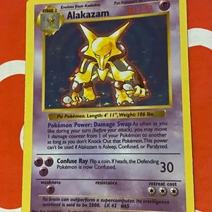 Shadowless Alakazam Pokémon Card